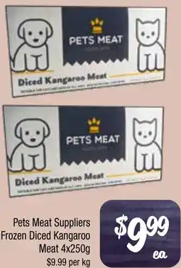 Farmer Jack's Pets meat suppliers frozen diced kangaroo meat offer