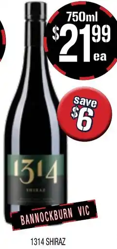 Farmer Jack's 1314 shiraz offer