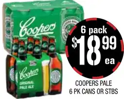 Farmer Jack's Coopers pale 6 pk cans or stbs offer