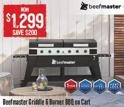 Barbeques Galore Beefmaster Griddle 6 Burner BBQ on Cart offer