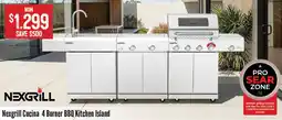 Barbeques Galore Nexgrill Cucina 4 Burner BBQ Kitchen Island offer