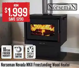 Barbeques Galore Norseman Nevada MKII Freestanding Wood Heater offer