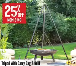 Barbeques Galore Tripod With Carry Bag & Grill offer