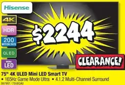 JB Hi-Fi 75" 4K ULED Mini LED Smart TV offer