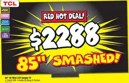 JB Hi-Fi 85" 4K Mini-LED Google TV offer