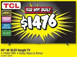 JB Hi-Fi 85" 4K QLED Google TV offer