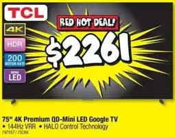 JB Hi-Fi 75" 4K Premium QD-Mini LED Google TV offer