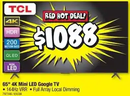 JB Hi-Fi 65" 4K Mini LED Google TV offer