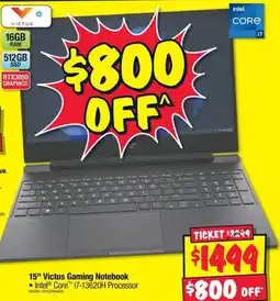 JB Hi-Fi 15" Victus Gaming Notebook offer