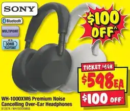 JB Hi-Fi WH-1000XM6 Premium Noise Cancelling Over-Ear Headphones offer