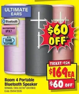 JB Hi-Fi Boom 4 Portable Bluetooth Speaker offer