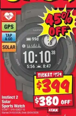 JB Hi-Fi Instinct 2 Solar Sports Watch offer