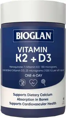 Discount Drug Stores Bioglan Vitamin K2 + D3 60 Capsules offer