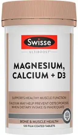 Discount Drug Stores Swisse Ultiboost Magnesium, Calcium + D3 120 Tablets offer