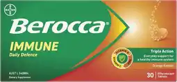 Discount Drug Stores Berocca Immune Daily Defence Orange Flavour 30 Effervescent Tablets offer