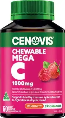Discount Drug Stores Cenovis Chewable Mega C 1000mg Berry 60 Tablets offer