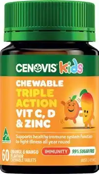 Discount Drug Stores Cenovis Kids Chewable Triple Action Vit C, D & Zinc 60 Tablets offer