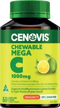 Discount Drug Stores Cenovis Chewable Mega C 1000mg Lemon Lime 60 Tablets offer