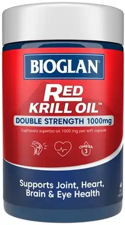 Discount Drug Stores Bioglan Red Krill Oil Double Strength 1000mg 60 Capsules offer