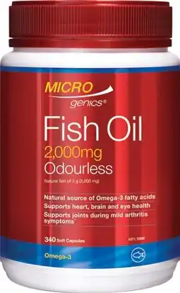 Discount Drug Stores Microgenics Fish Oil 2,000mg Odourless 340 Capsules offer