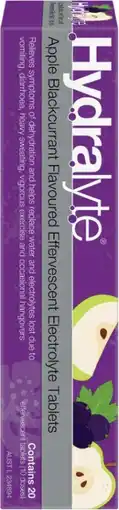 Discount Drug Stores Hydralyte Apple Blackcurrant Flavoured Effervescent Electrolyte 20 Tablets offer