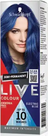Discount Drug Stores Schwarzkopf Live Hair Colour Electric Blue offer