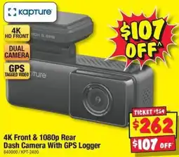 JB Hi-Fi 4K Front & 1080p Rear Dash Camera With GPS Logger offer