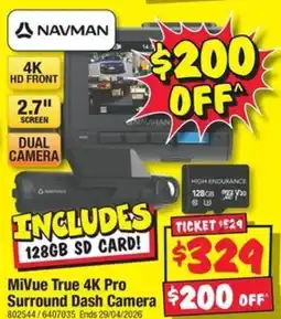 JB Hi-Fi MiVue True 4K Pro Surround Dash Camera offer