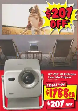JB Hi-Fi 65"-200" 4K TriChroma Laser Mini Projector offer