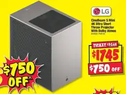 JB Hi-Fi CineBeam S Mini 4K Ultra Short Throw Projector With Dolby Atmos offer