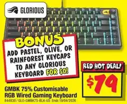 JB Hi-Fi GMBK 75% Customisable RGB Wired Gaming Keyboard offer