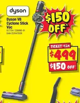 JB Hi-Fi Dyson V8 Cyclone Stick Vac offer