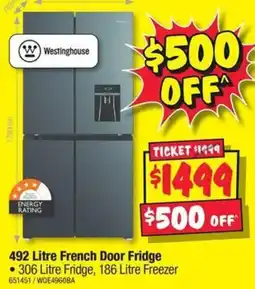 JB Hi-Fi 492 Litre French Door Fridge offer