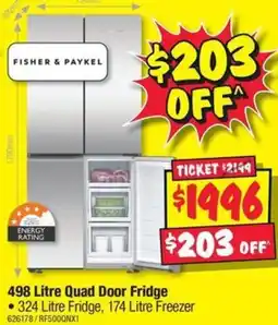 JB Hi-Fi 498 Litre Quad Door Fridge offer