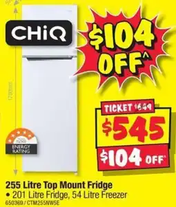 JB Hi-Fi 255 Litre Top Mount Fridge offer