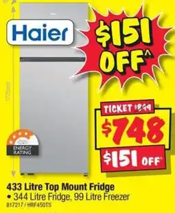 JB Hi-Fi 433 Litre Top Mount Fridge offer