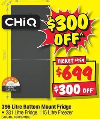 JB Hi-Fi 396 Litre Bottom Mount Fridge offer