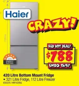 JB Hi-Fi 420 Litre Bottom Mount Fridge offer
