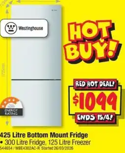 JB Hi-Fi 425 Litre Bottom Mount Fridge offer