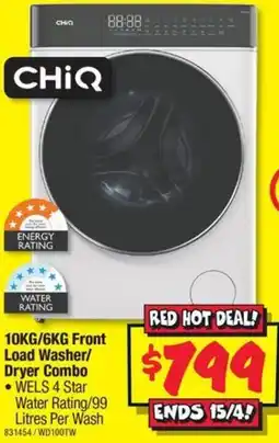 JB Hi-Fi 10KG/6KG Front Load Washer/ Dryer Combo offer