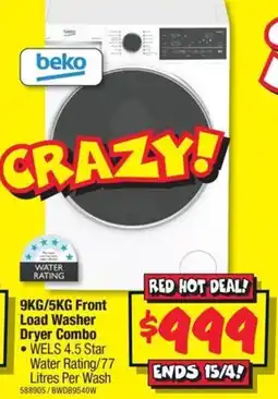 JB Hi-Fi 9KG/5KG Front Load Washer Dryer Combo offer