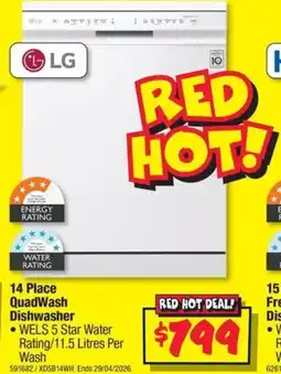 JB Hi-Fi 14 Place QuadWash Dishwasher offer