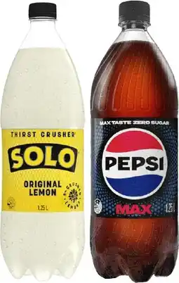IGA Pepsi or Solo 1.25 Litre Selected Varieties offer