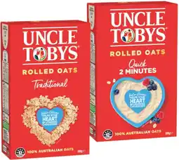 IGA Uncle Tobys Traditional or Quick Rolled Oats 500g offer