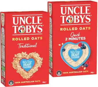 IGA Uncle Tobys Traditional or Quick Rolled Oats 500g offer
