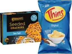 IGA Thins Chips 150-175g or Arnott’s Gold Crackers 100-110g Selected Varieties offer
