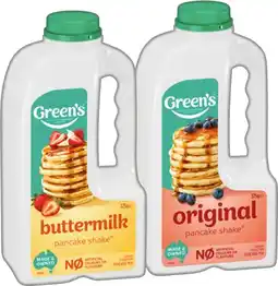 IGA Green’s Pancake Shake 325‑375g Selected Varieties offer