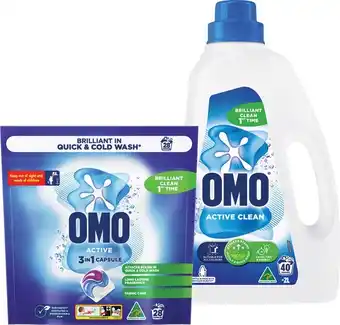 OMO Laundry Liquid 2 Litre, Powder 2kg or Capsule 28 Pack Selected Varieties