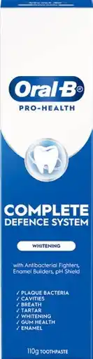 IGA Oral‑B Pro Health Complete Defence System Whitening Toothpaste offer