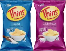 IGA Thins Chips 150‑175g Selected Varieties offer